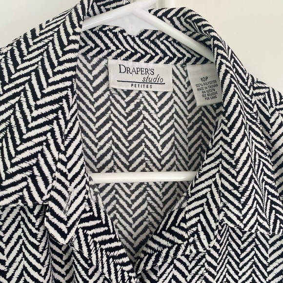 Vintage Herringbone Print Boxy Blouse - Picture 4 of 5